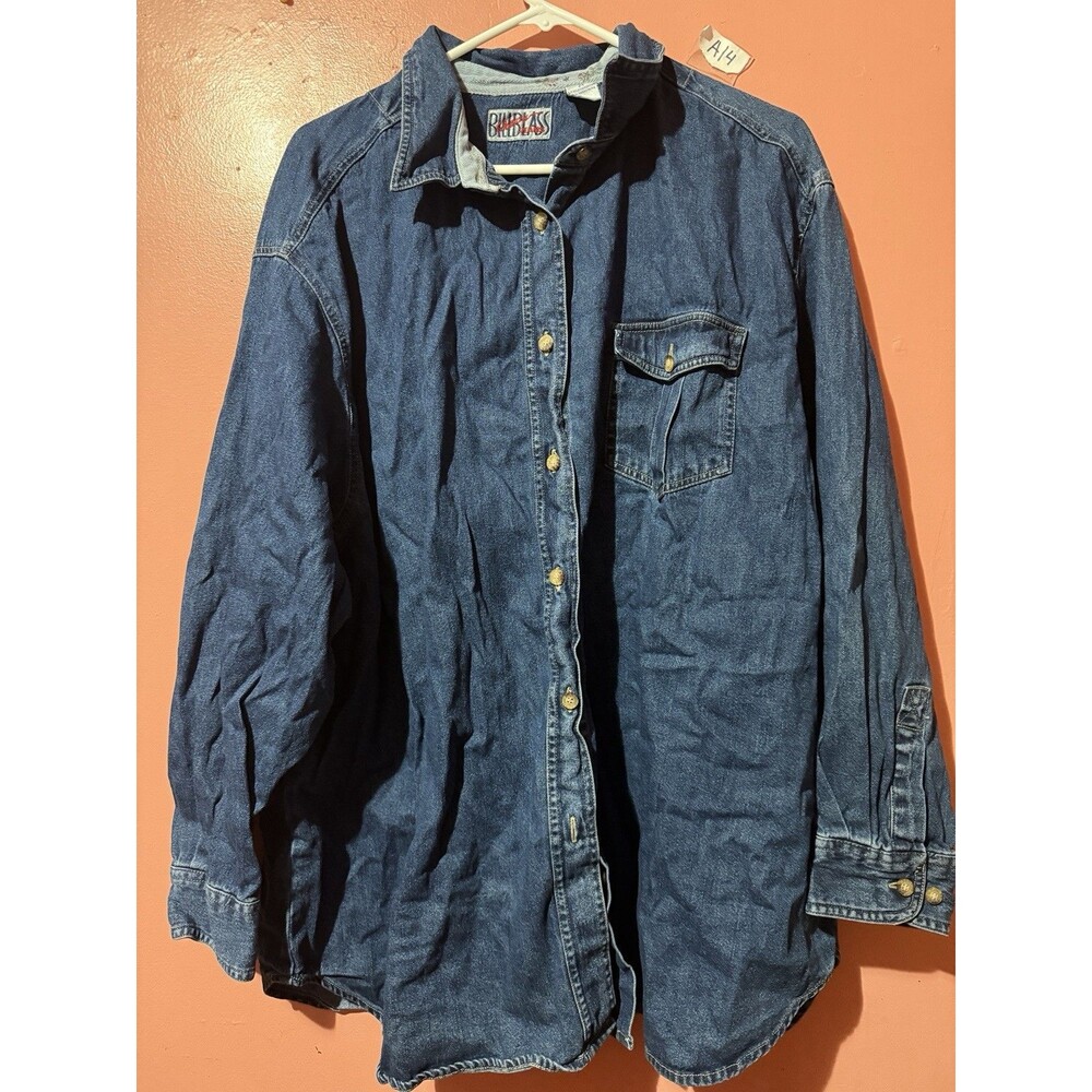 Vintage Bill Blass Jacket Plus 2X Blue Denim Jean Button Up Cotton Top